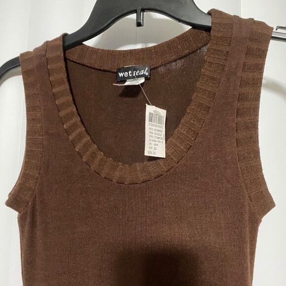 Wetseal brown sleeveless sweater - Picture 4 of 5